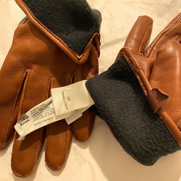 Roots genuine leather gloves Tan Brown US S - Picture 7 of 7